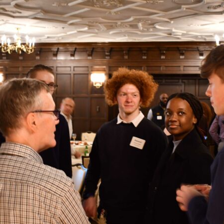 a group of people in a room