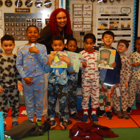 a group of children in pajamas