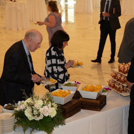 people at a buffet