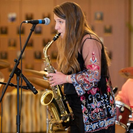 a person playing a saxophone