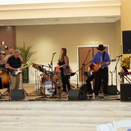 a group of people playing instruments