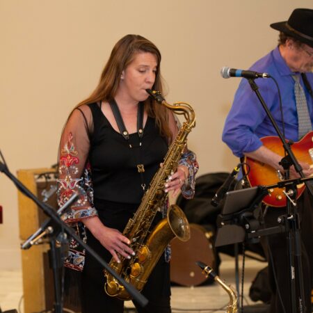 a person playing a saxophone