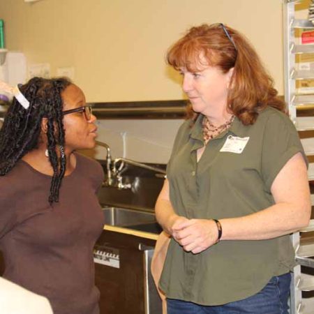 a person talking to another person