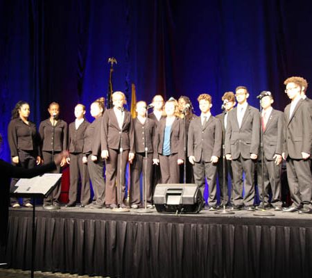 a group of people on a stage