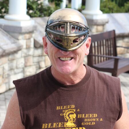 a person wearing a helmet