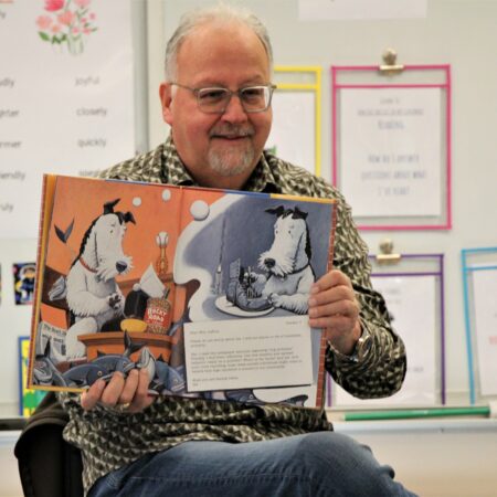 a person holding a book