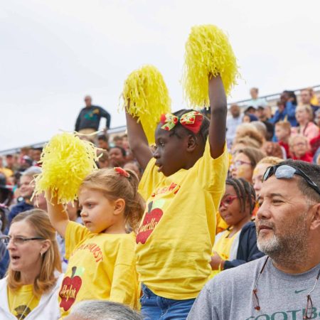 a group of people in a stadium