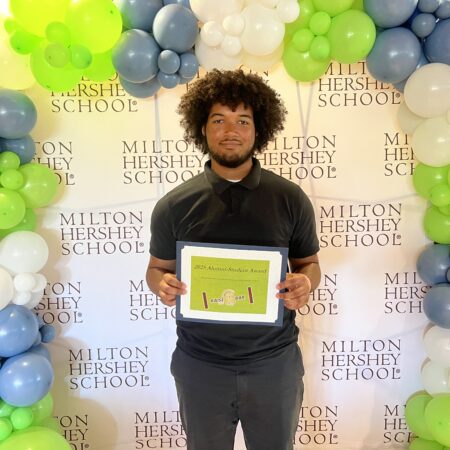 MHS senior Angel Alexander receives the Joseph Deubel Memorial Award
