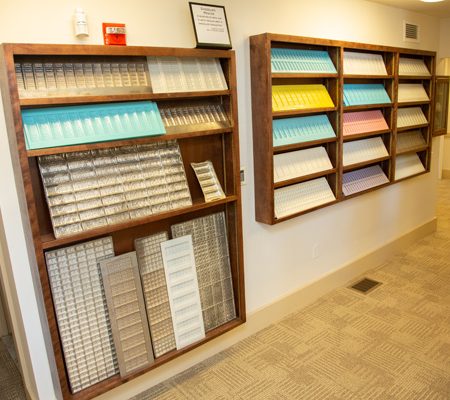 shelves of shelves with different colored objects