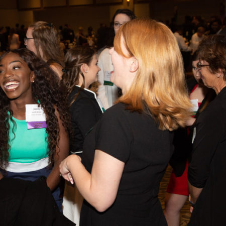 a group of women talking
