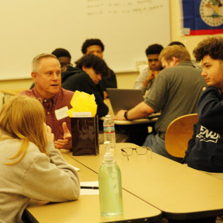 a group of students in a classroom