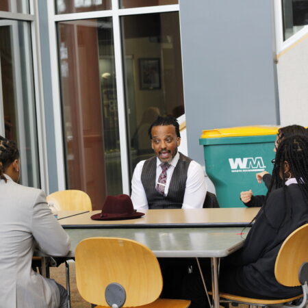 a person sitting at a table