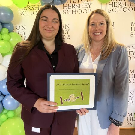 MHS senior Gabrielle Eshleman receives the MHSAA Stamp Scholarship Award