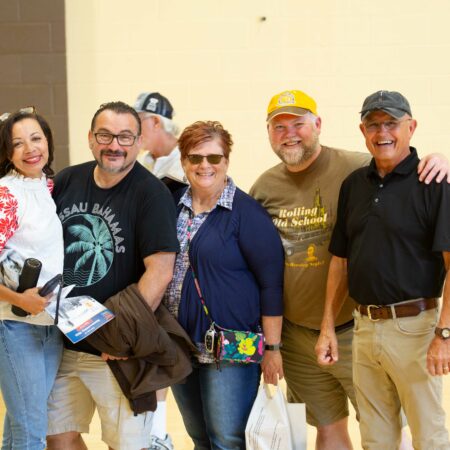 a group of people posing for a photo