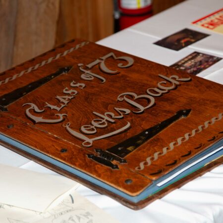 a brown folder with writing on it