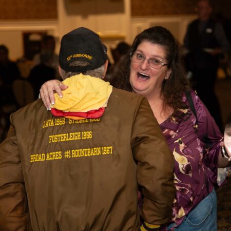 a person hugging a person