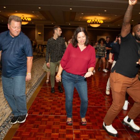 a person dancing in a room