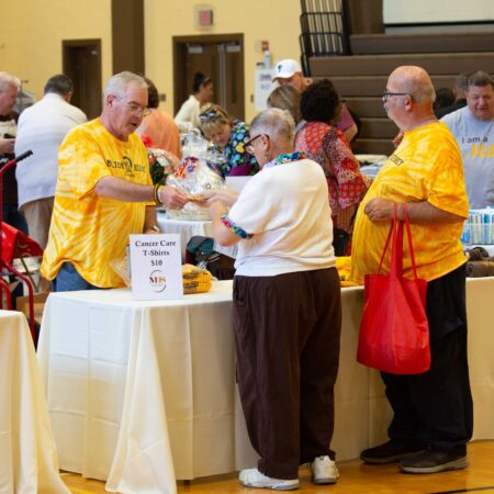 a group of people at a table