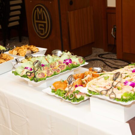 a table with food on it