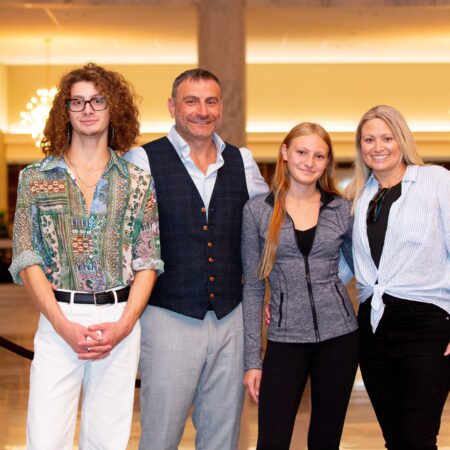 a group of people posing for a photo