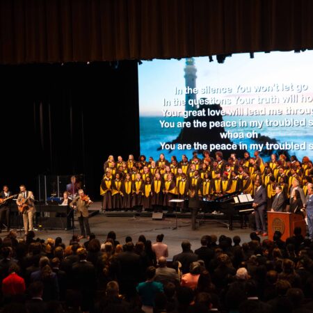 a group of people on a stage