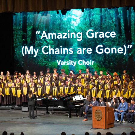 a group of people on a stage