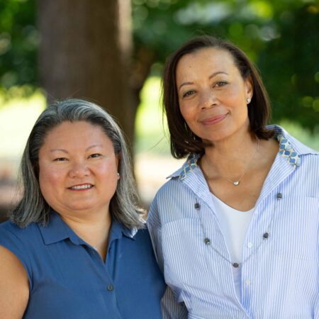 medium shot of women smiling