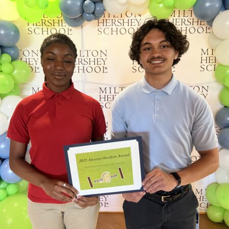 MHS seniors Peter Lesher and Naomi Parker receive the Robin and Zuleika Ferrar Healthcare Leadership Award