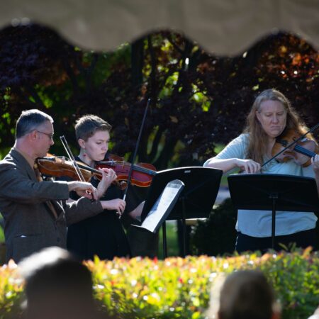 a group of people playing instruments
