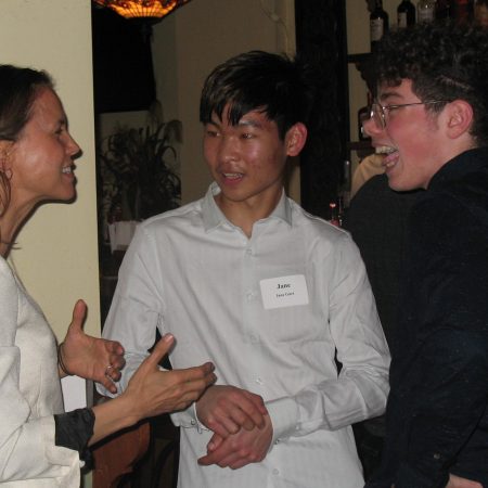 a group of people laughing