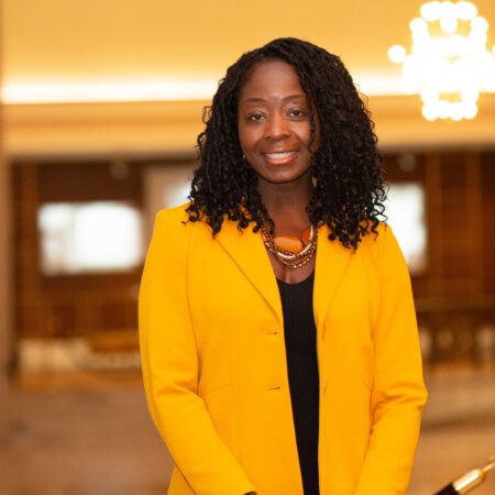a person in a yellow jacket