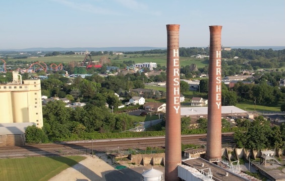 Aerial view of Hershey from the HERSHEY Smokestacks